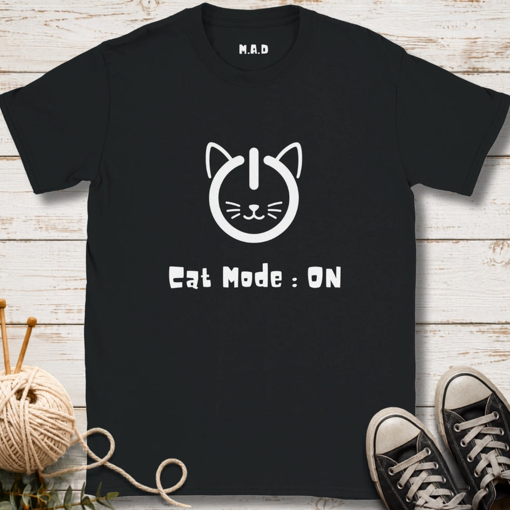 Cat Mode On Dark T-shirt