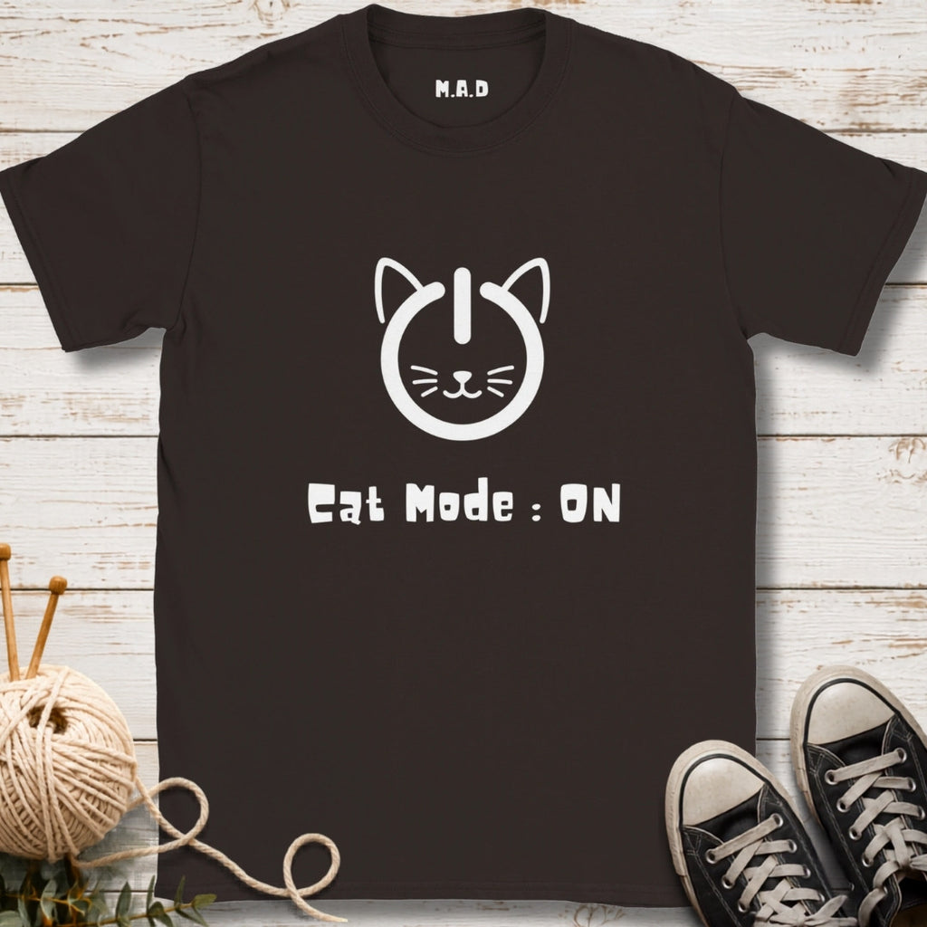 Cat Mode On Dark T-shirt