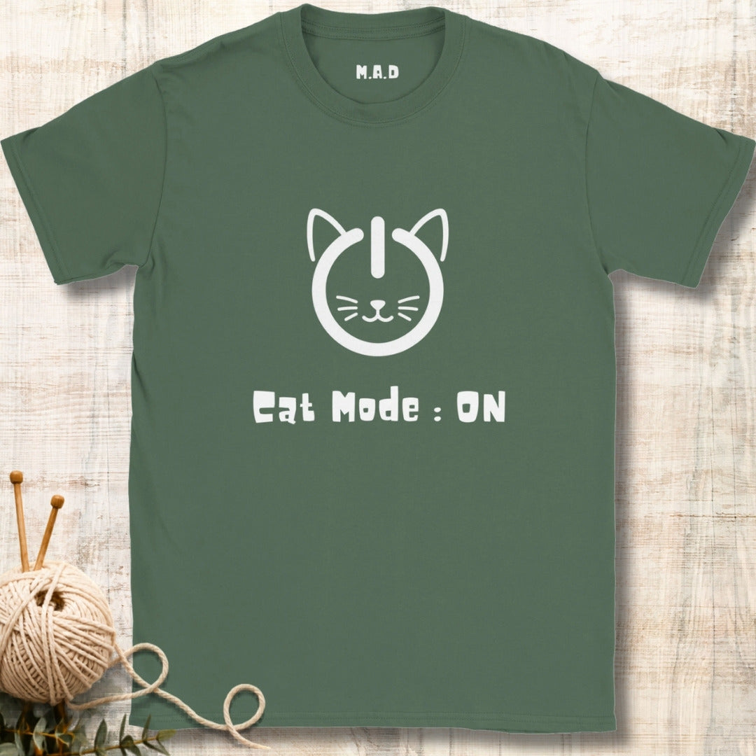 Cat Mode On Dark T-shirt