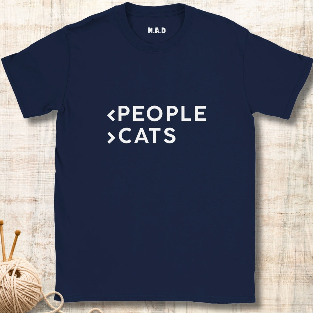 Less People More Cats Dark T-shirt