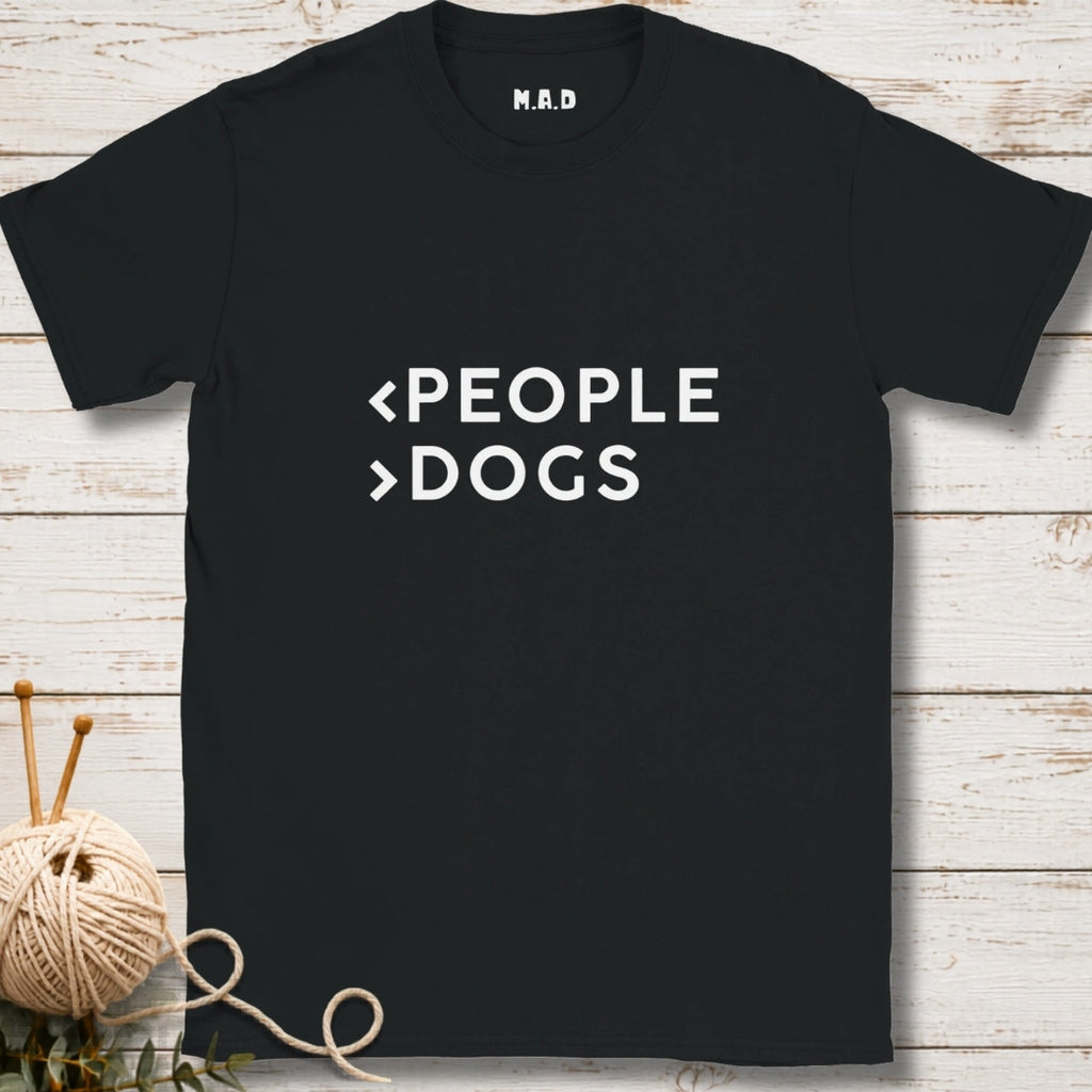 Less People More Dogs Dark T-shirt