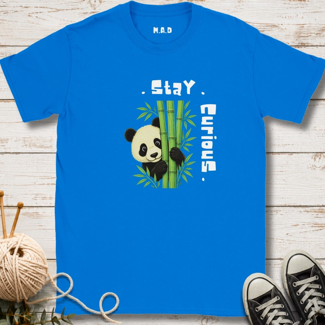 Stay Curious Panda Dark T-shirt