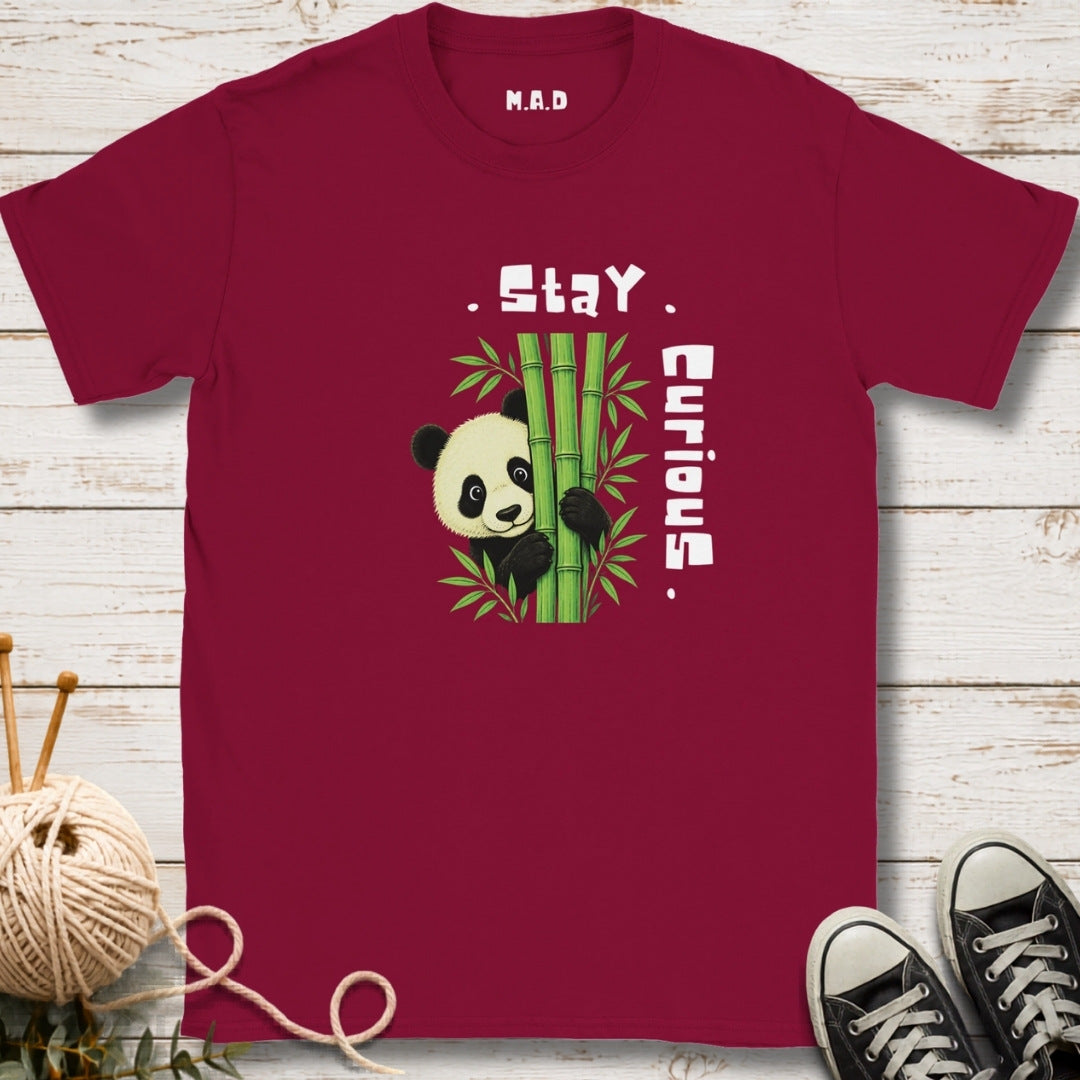 Stay Curious Panda Dark T-shirt