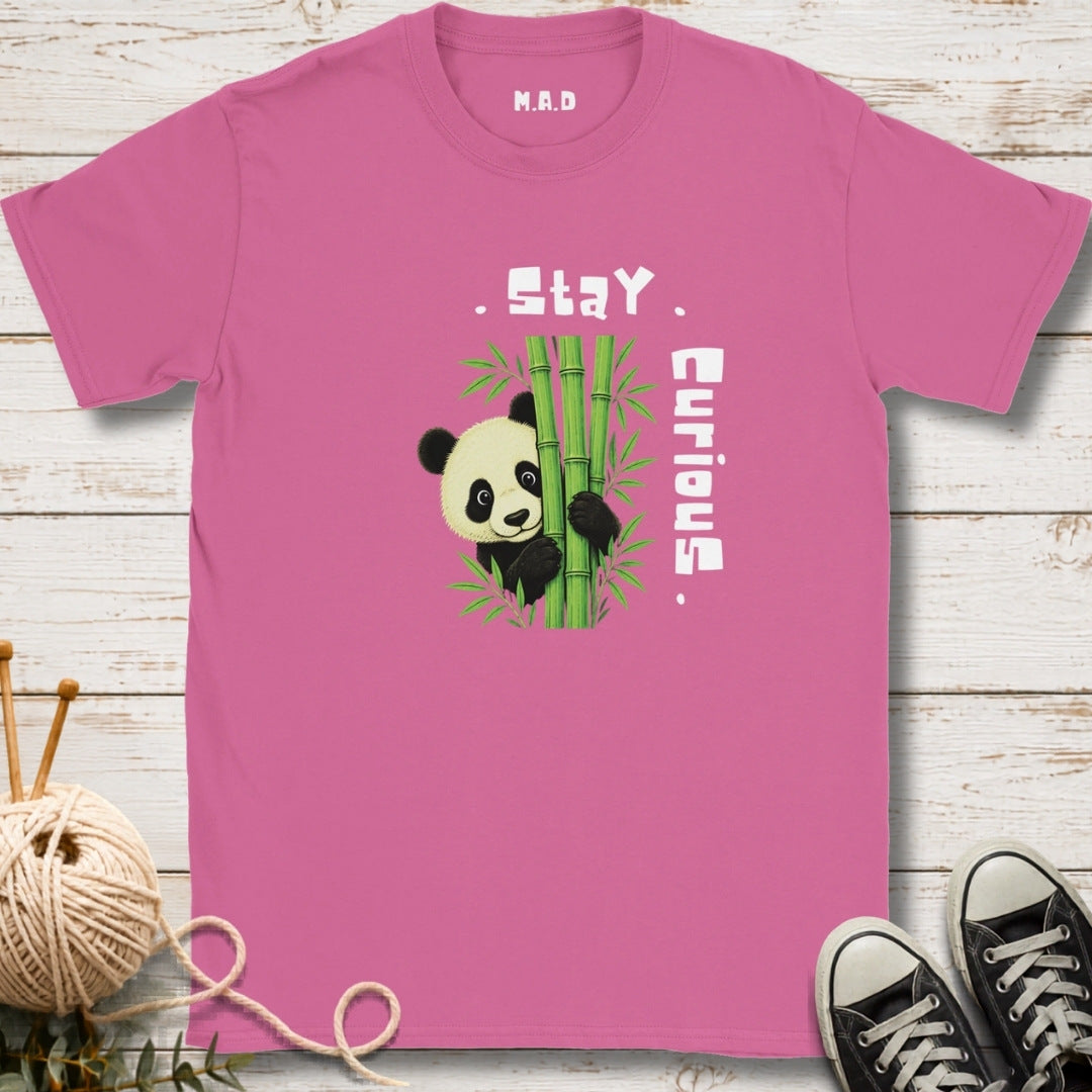 Stay Curious Panda Dark T-shirt