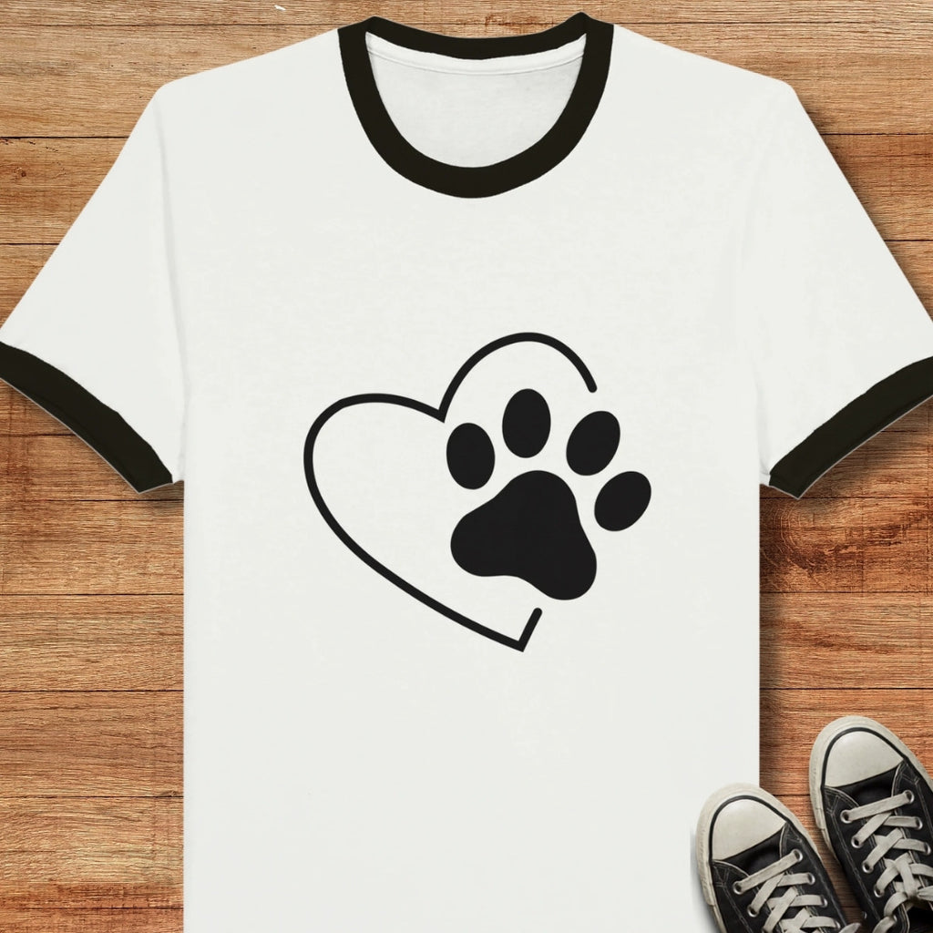 Paw Heart Ringer T-shirt