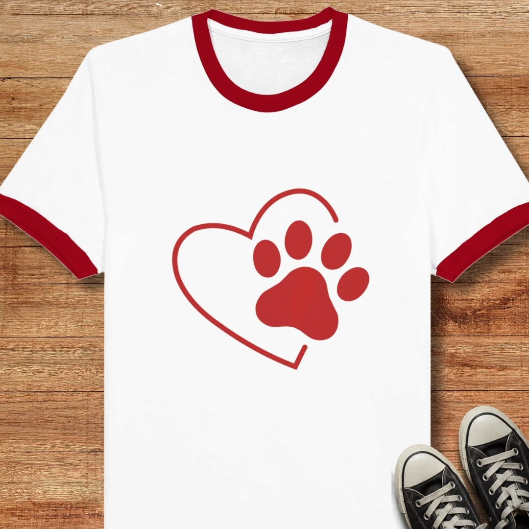Paw Heart Ringer T-shirt