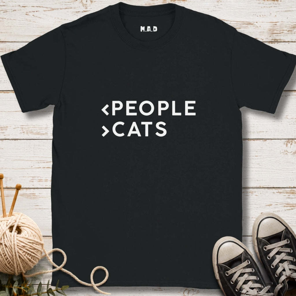 Less People More Cats Dark T-shirt