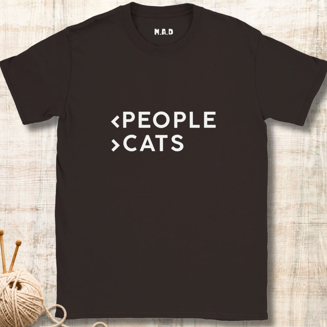 Less People More Cats Dark T-shirt