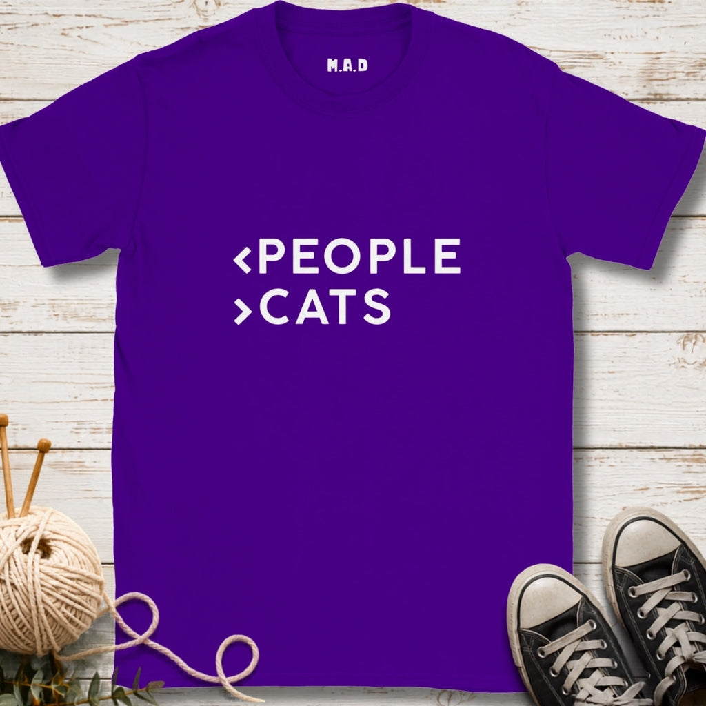 Less People More Cats Dark T-shirt