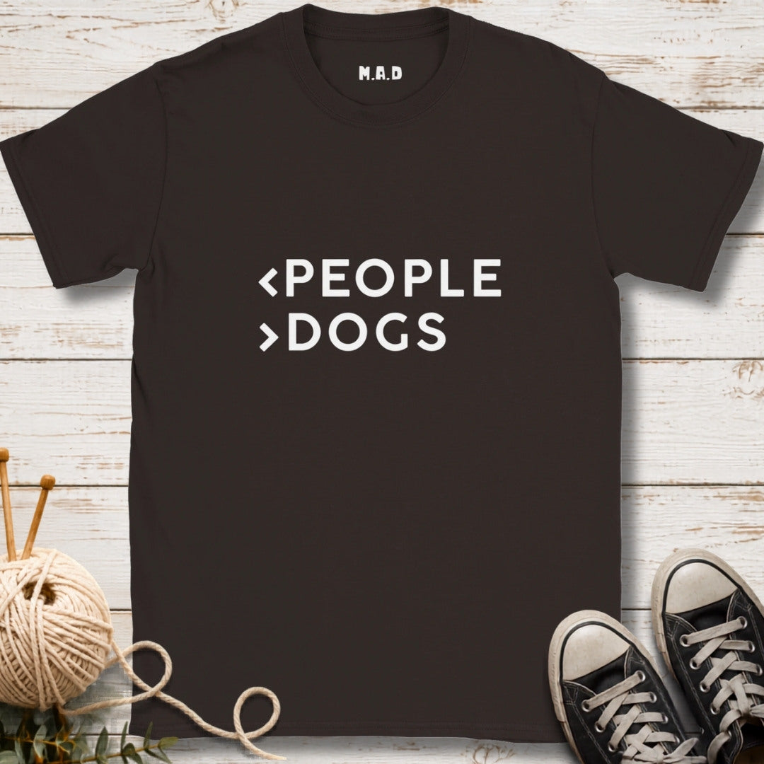 Less People More Dogs Dark T-shirt