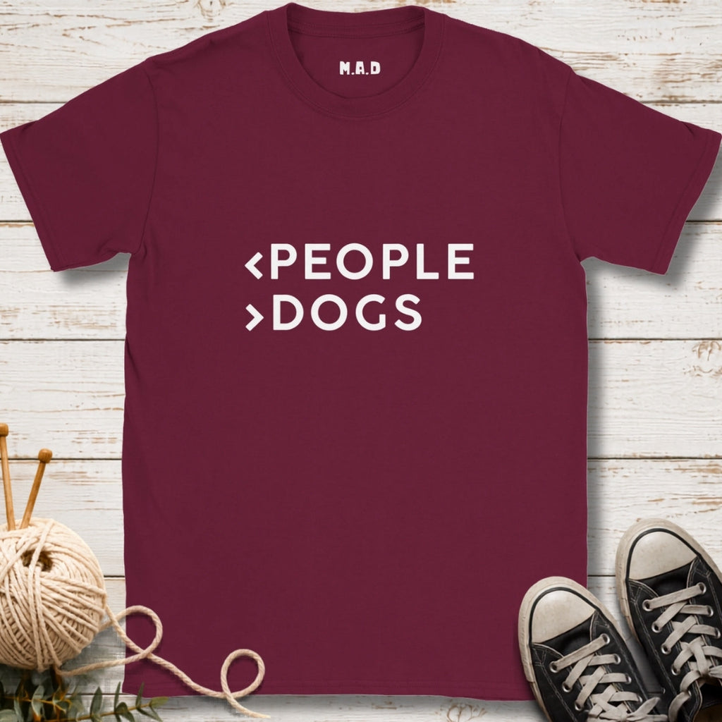 Less People More Dogs Dark T-shirt