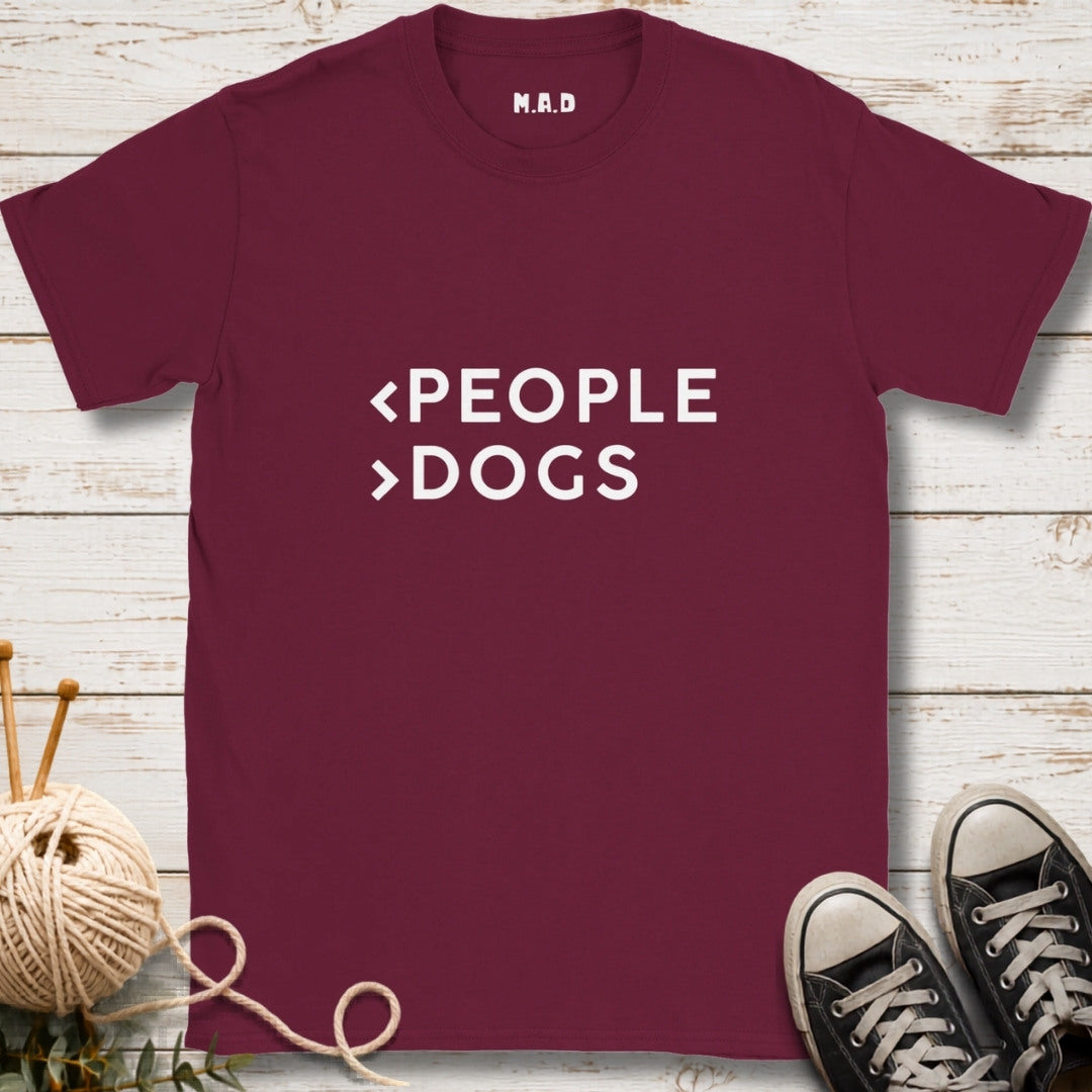 Less People More Dogs Dark T-shirt
