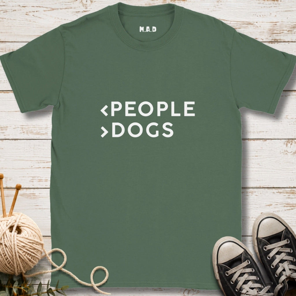 Less People More Dogs Dark T-shirt