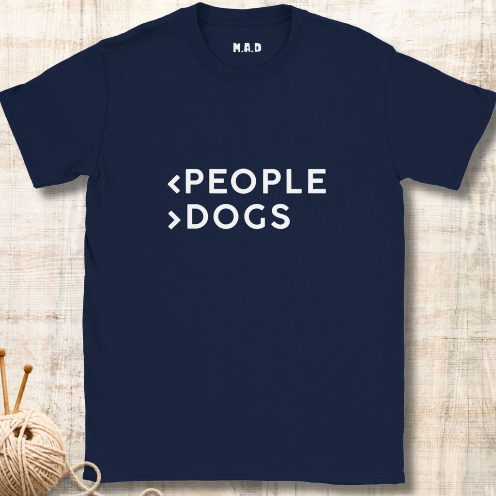Less People More Dogs Dark T-shirt